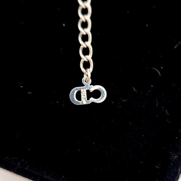 CHRISTIAN DIOR #2 Trotter Necklace Pink/Silver Tone Metal - Picture 2 of 9